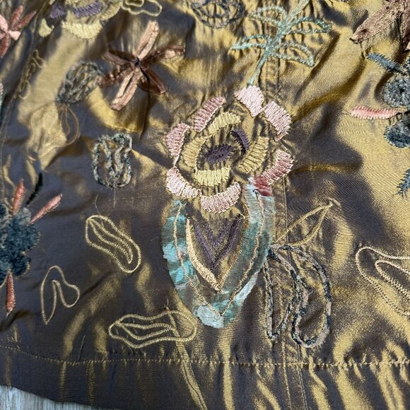 Vintage Laura Ashley Jacket Womens‎ Embroidered Floral M Boho Gypsy Hippie Light - Picture 7 of 8